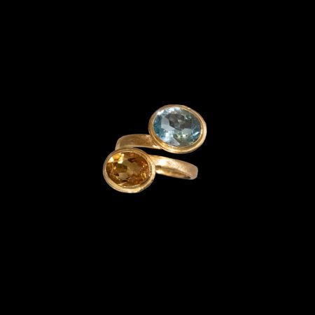 Blautopas-Citrin-Ring