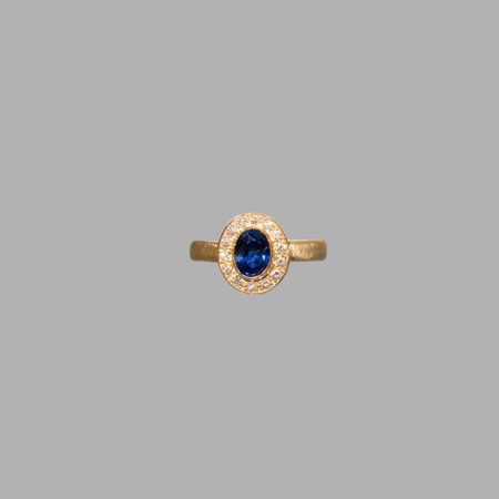 Saphirring mit Brillanten